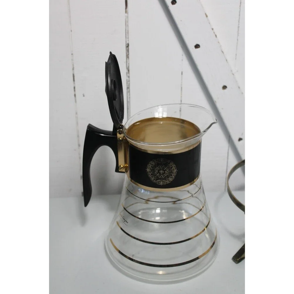 DAVID DOUGLAS Flameware Glass Coffee Pot PERCOLATOR  w/ Metal Stand